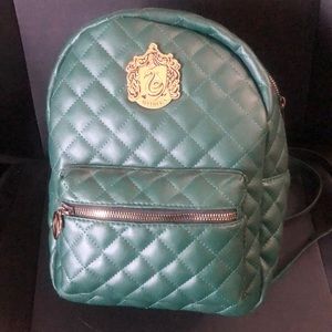 Hot topic quilted slytherin mini backpack